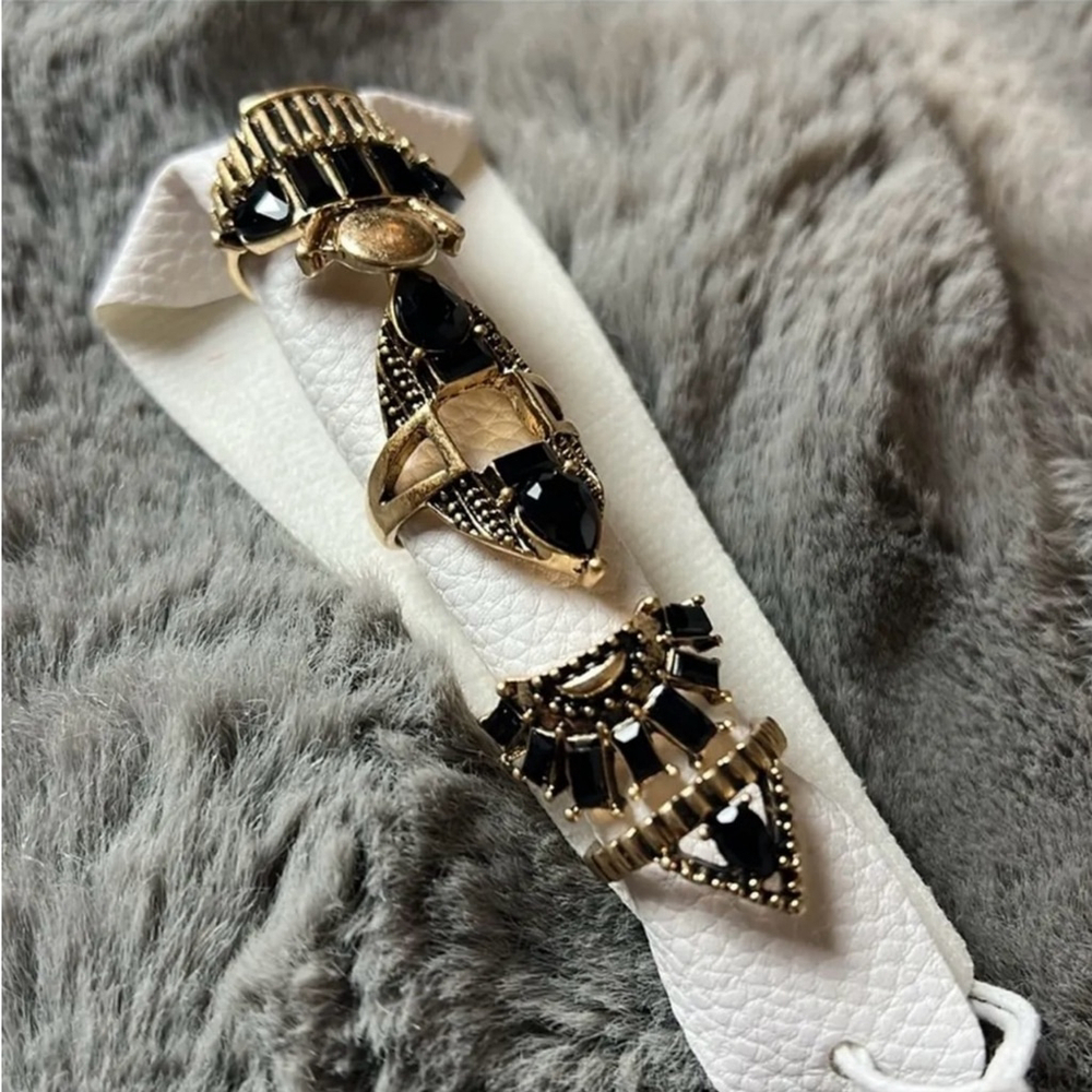 Free People Rhapsody Rings Set Size 5-8 NWOT Gold - Picture 2 of 3